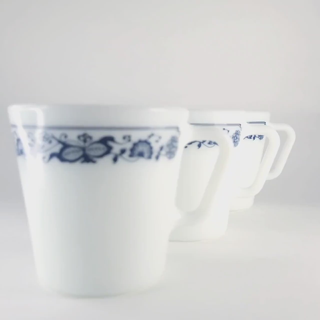 3 Pyrex Old Town Blue Mugs