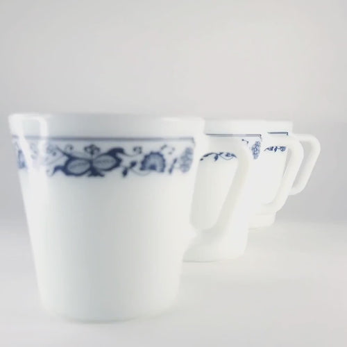 3 Pyrex Old Town Blue Mugs